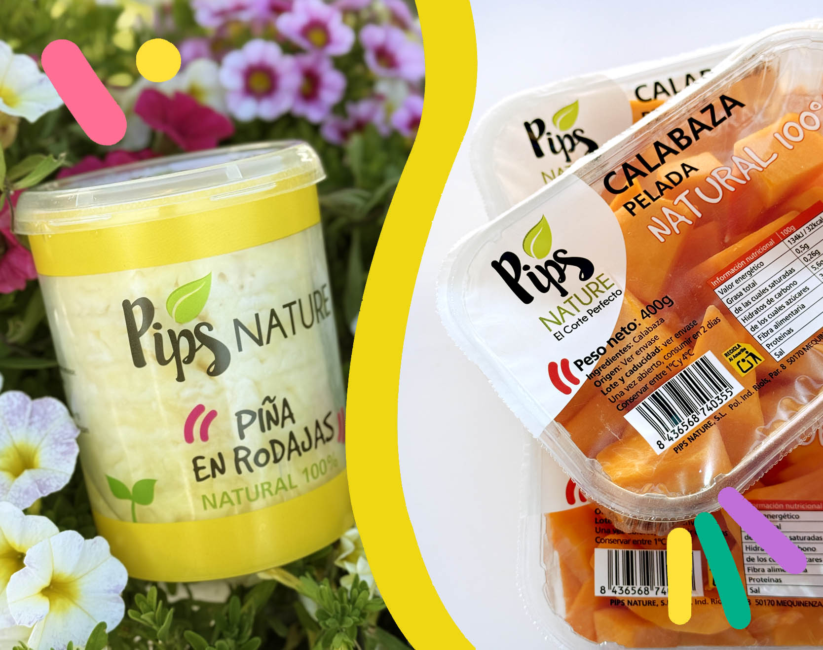 Fruta cortada y envasada